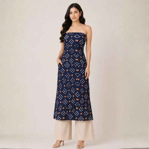 Bandhej [ Tie-Dye] Modal Silk Multi (Bandhej - Tie Dye) Unstitched Kurta Fabric 2.5 Mtr Length - SKU : 0091-NBYE