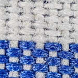 Handloom Cotton Dobby Weave Fabric – Royal Blue & Ivory (By the Metre)