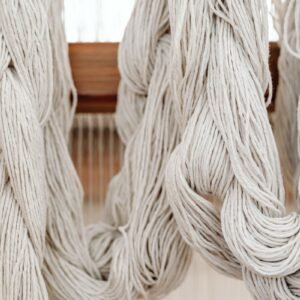 Undyed Handspun Cotton Yarn Hank (Raw Cotton)