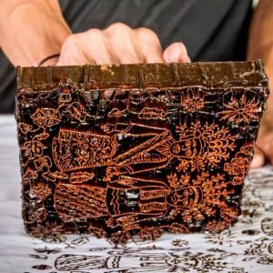Hand-Carved Sheesham Wood Block Print Stamp – Traditional Motif
