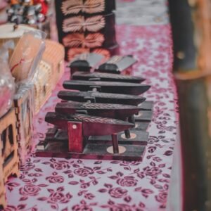 Hand-Carved Wooden Block Print Stamp Set (Set of 3)