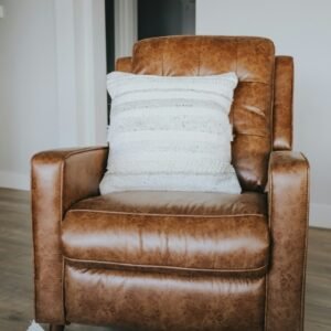 Tan Leather Accent Armchair