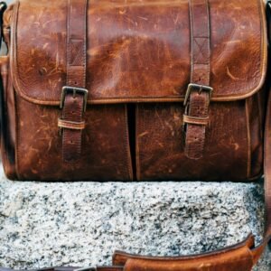 Handcrafted Buffalo Leather Messenger Bag – Vintage Tan