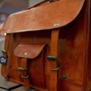 Handstitched Leather Satchel Bag – Whiskey Tan